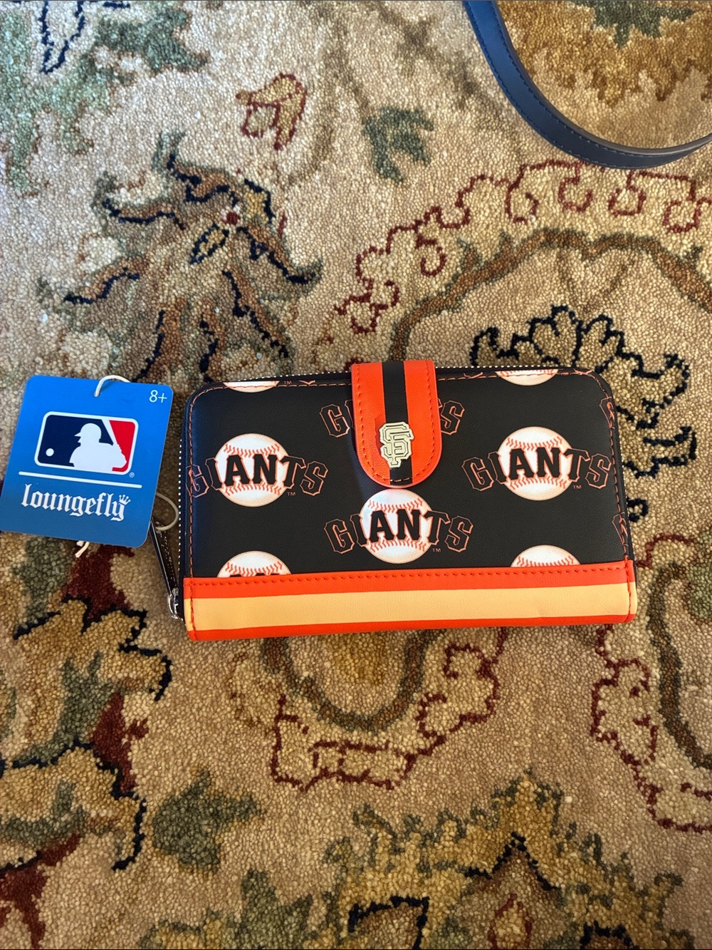 Loungefly San Francisco Giants Black & Orange Baseball Zip Wallet